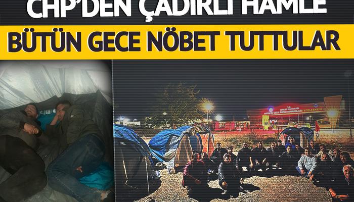 Cezaevi önüne çadır kurup sabaha kadar nöbet tuttular!  Sayıları artıyor: CHP'lilerden teleferik kazasında tutuklanan belediye başkanına destek