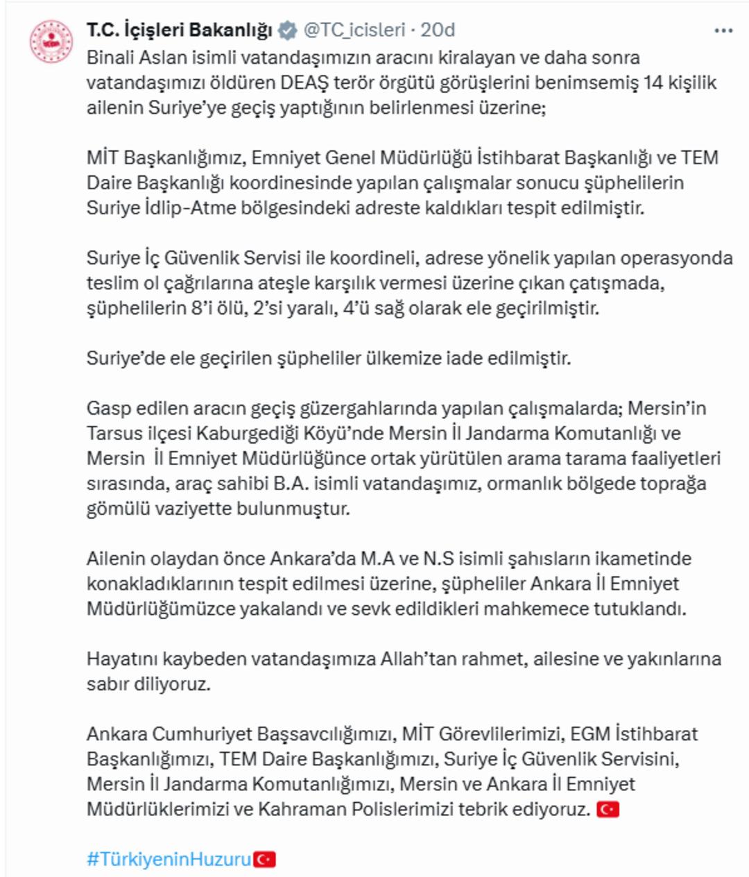 Binali Aslan'ın kanı yerde değil! Bakanlık, çatışmanın ortaya çıktığını açıkladı: